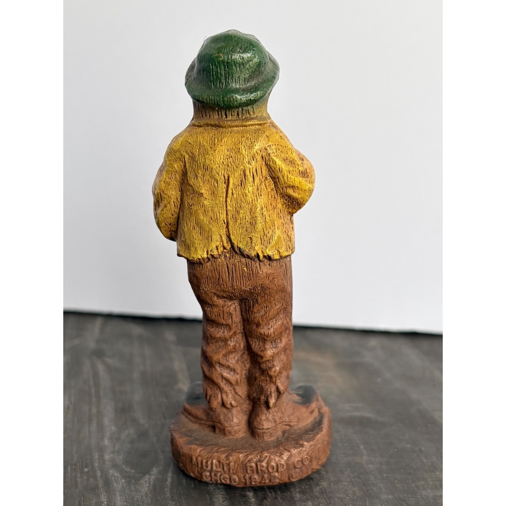Vintage 1942 Multi Products Co LEM Accordion Player Figurine Composition Wood - Picture 7 of 8